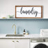 Mokof Laundry Sign, Farmhouse Laundry Wood Sign for Laundry Room Wall Decor (Frame, 17'' X 8'')