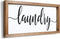 Mokof Laundry Sign, Farmhouse Laundry Wood Sign for Laundry Room Wall Decor (Frame, 17'' X 8'')