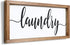 Mokof Laundry Sign, Farmhouse Laundry Wood Sign for Laundry Room Wall Decor (Frame, 17'' X 8'')