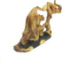 Elephant and Baby Walking in The Wild Faux Wood Figurine