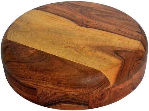Kaizen Casa Wooden Round Shaped Serving Bowl For Fruit,Dessert Platter Tray Dish Kitchen Dining Fruit,Dessert,Snack