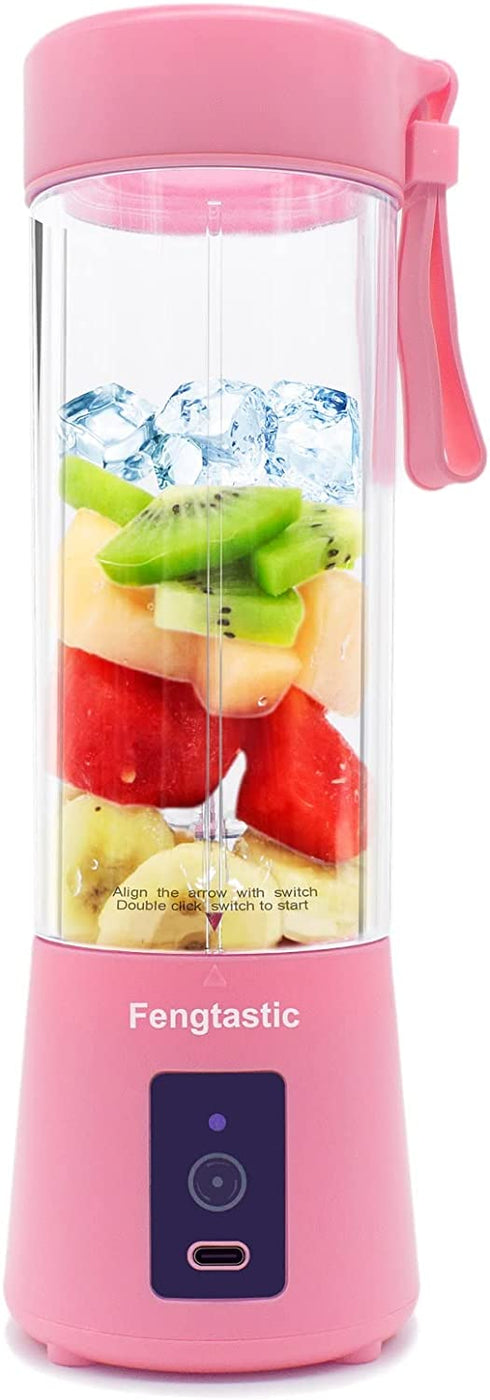 Portable Blender for Shakes and Smoothies Personal Blender USB Rechargeable Small Smoothie Blender (Pink)