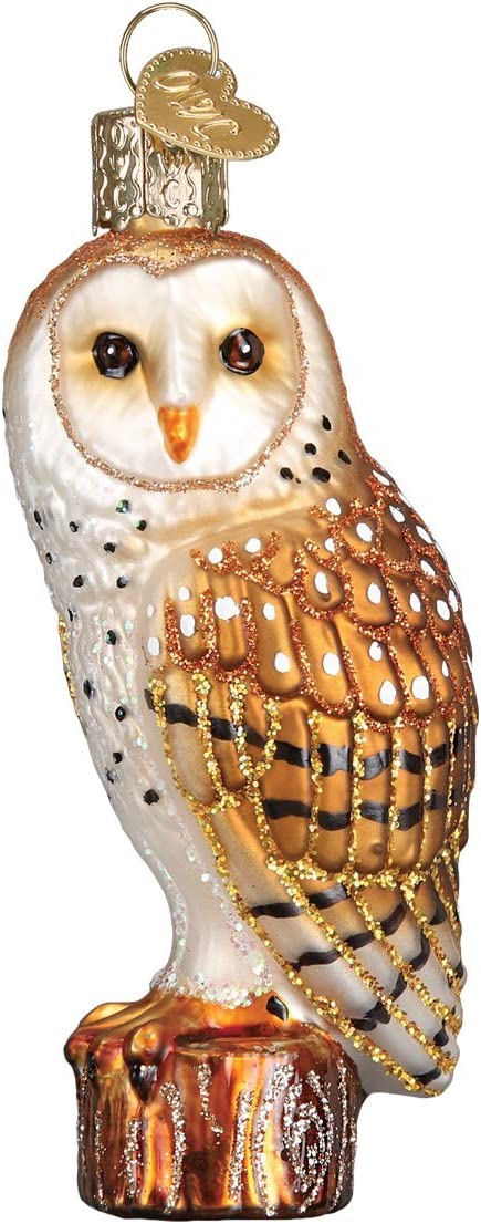 Old World Christmas Ornaments: Owls Glass Blown Ornaments for Christmas Tree, 3 x 3