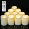 DRomance Flameless Flickering LED Votive Candles with Remote, Battery Operated TeaLights Battery Included,Warm White Light 1.5 x 2 inch Set of 10 for Christmas Decoration