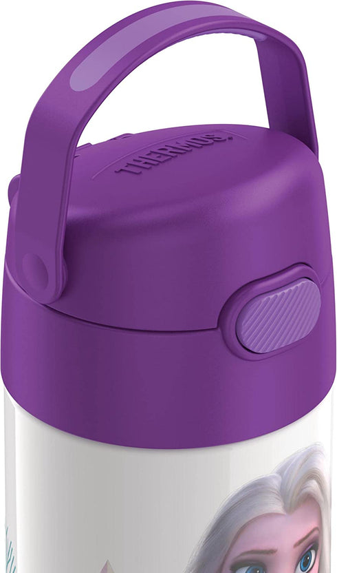 THERMOS FUNTAINER 12 Ounce Stainless Steel Vacuum Insulated Kids Straw Bottle, Frozen 2