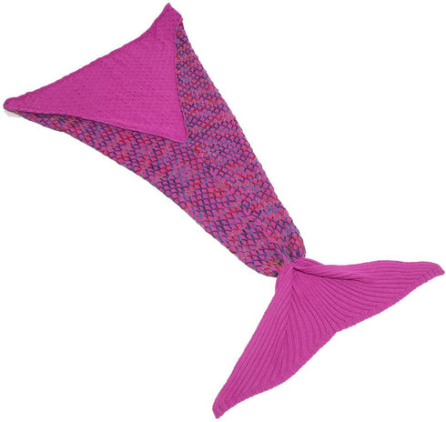 AmyHomie Mermaid Tail Blanket, Soft Crochet Sleeping Bag Blanket for Kids Adults, Mermaid Gift for Girls(Rainbow,Kids)