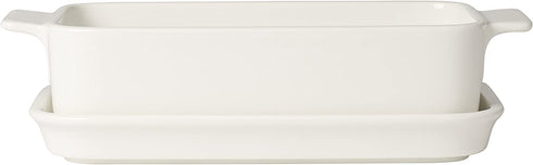 Pasta Passion Individual Lasagne Dish & Lid by Villeroy & Boch - Premium Porcelain - Made in Germany - Dishwasher and Microwave Safe -9.75 x 5.5 x 3 Inches