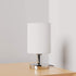 Amazon Basics Round Metal Base Table Lamp with LED Bulb - 5.5" x 5.5" x 10.5", Brushed Nickel