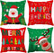 Neatee Living Merry Christmas Pillow Covers 20x20 Set of 4 Velvet Cases Red Green Xmas Holiday Throw Soft Tree Cushion for Outdoor Home Bed Sofa Couch(20 Inch)