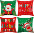 Neatee Living Merry Christmas Pillow Covers 20x20 Set of 4 Velvet Cases Red Green Xmas Holiday Throw Soft Tree Cushion for Outdoor Home Bed Sofa Couch(20 Inch)
