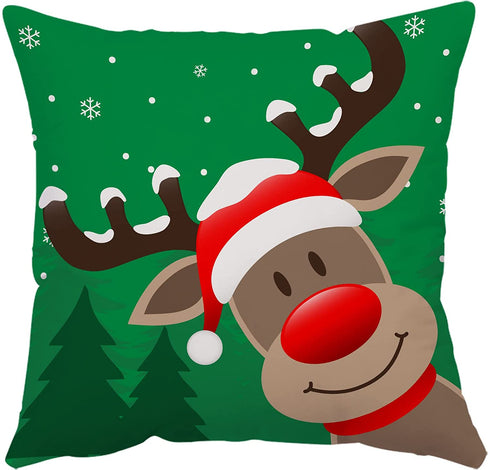 Neatee Living Merry Christmas Pillow Covers 20x20 Set of 4 Velvet Cases Red Green Xmas Holiday Throw Soft Tree Cushion for Outdoor Home Bed Sofa Couch(20 Inch)