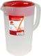 Rubbermaid Clear Pitcher, Red Cover, 1 Gallon