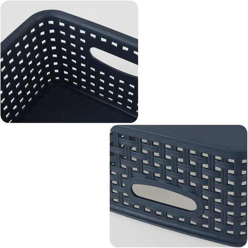 Cand Plastic Storage Basket, 10.08" x 7.67" x 4.05", 4 Packs