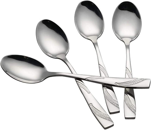Nicesh 16-Piece Stainless Steel Dessert Spoon, 6.02-Inch