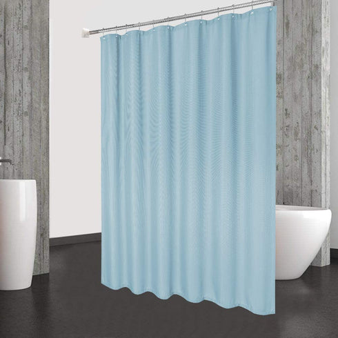 Extra Long Shower Curtain 96 Inch Length, Waffle Weave Polyester Fabric Shower Curtains for Bathroom Washable, Blue, 72x96 Inch