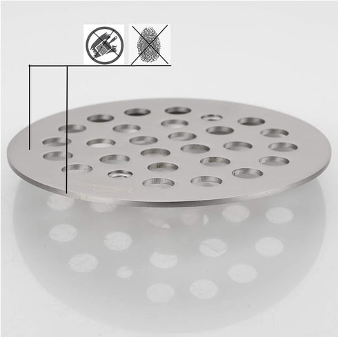 VOURUNA 4-Inch Screw-in Shower Drainer Cover Replacement Floor Strainer Floor Drain Brushed Nickel
