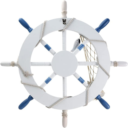 WINOMO 18-Inch Wheel Wall Decor Nautical Decor Nautical Boat Steering Wheel