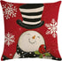 7COLORROOM Set of 4 Christmas Red Pillow Cover Lovely Snowman Festival Throw Cushion Cover Home Decorative Winter Cotton Linen Pillowcases 18" x 18"(Snowman)