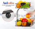 Auledio 2-Tier Square Countertop Fruit Vegetables Basket Bowl Storage With Banana Hanger, Black
