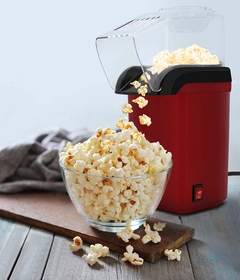 Hot Air Popcorn Popper, Electric Popcorn Maker, Mini Popcorn Machine with Measuring Cup and Top Lid for Party, Home and Family