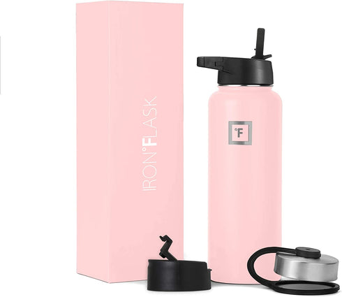 Iron Flask Sports Water Bottle - 18 Oz, 3 Lids (Straw Lid), Leak Proof, Vacuum Insulated Stainless Steel, Double Walled, Thermo Mug, Metal Canteen