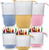 3 Pieces Telescopic Pencil Case Transformer Standing Stationery Pencil Holder Canvas Dual-Use Pop-up Stand Pencil Bags with Zipper for School Office College (Pink, Yellow, Blue)