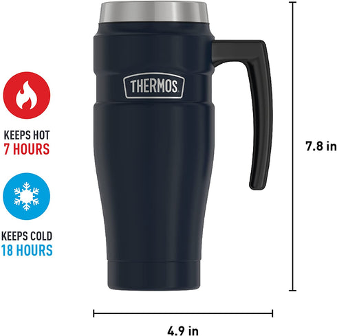 THERMOS Stainless King Vacuum-Insulated Travel Mug, 16 Ounce, Matte Blue