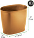 mDesign Plastic Oval Small 2.25 Gallon/8.5 Liter Trash Can Wastebasket, Garbage Container Bin for Bathroom, Kitchen, Office, Dorm - Holds Waste, Refuse, Recycling, Hyde Collection, Copper
