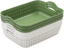 Yesdate Plastic Storage Basket Tray, Desktop Basket Tray, 6 Packs (3 Green, 3 White), F