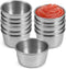 Amytalk Ramekin Sauce Dipping Bowl Mini Sauce Cups Pudding Condiment Cups for Home Party Restaurant (Sliver 12 Pack 40ml 1.4OZ)