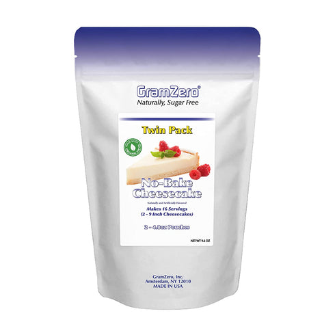 GramZero No-Bake Cheesecake Mix, Makes 2 Cheesecakes, No Sugar Added, Low Calorie, Stevia Sweetened