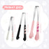 3 Pcs Cat Paw Tongs Cat Tongs Kawaii Food Kitchen Tongs Stainless Steel Tongs Cute Kitchen Accessories Gift for Cooking Toast, Bagels Barbecue and More, 3 Size(Pink, White, Black)