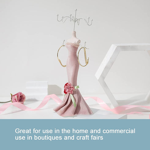ZJchao Jewelry Display Stand, Dress Fashionable Human Model Bracket Metal Earrings Rack Jewelry Storage Stand Organizer Tower Holder Decor for Women