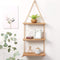SAND MINE 3 Tier Wood Hanging Shelf, Floating Wall Swing Storage Shelves, Jute Rope Organizer Rack, Wall Shelf Plant Shelf Rope Shelf Storage Shelf Swing Shelf Floating Shelves Handmade Shelves
