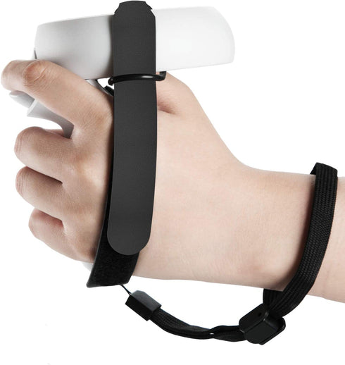 (1 Pair) Orzero Adjustable Hand Grip Straps Accessories for Quest 2 VR Gaming Headset Controller, Handle Dropping Prevention - Black