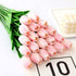 Cloudecor 20Pcs Artificial Tulips Real Touch Artificial Flowers Fake Tulip Latex Bouquet Flower for Wedding Party Home Garden Office DIY Floral Arrangement Decor (Pink - 20p)