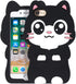 YONOCOSTA Cute iPhone SE 2022 Case, iPhone SE 2020 Case, iPhone 7 Case, iPhone 8 Cases, Funny Kawaii Big Eye Black Cat Kitty 3D Cartoon Animal Soft Silicone Full Protection Case for Girls Kids Women