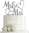 AMINJIE Mr and Mrs Cake Topper, Bride and Groom Sign Wedding/Engagement Cake Toppers Decoration, Silver Glitter Acrylic
