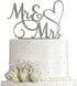 AMINJIE Mr and Mrs Cake Topper, Bride and Groom Sign Wedding/Engagement Cake Toppers Decoration, Silver Glitter Acrylic