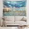 Riyidecor Ocean Beach Scenic Tapestry 80Wx60H Inch Nature Blue North Holland Brown Sundown Blue Sky Seaside Costal Scenery Landscape Sand Vivid Wall Hanging Indigenous Bedroom Living Room WW-IHTB
