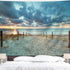 Riyidecor Ocean Beach Scenic Tapestry 80Wx60H Inch Nature Blue North Holland Brown Sundown Blue Sky Seaside Costal Scenery Landscape Sand Vivid Wall Hanging Indigenous Bedroom Living Room WW-IHTB
