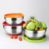 Stainless Steel Mixing Bowls with Lids (Set of 3), Non Slip Colorful Silicone Bottom Nesting Storage Bowls by Regiller-yyi, Polished Mirror Finish For Healthy Meal Mixing and Prepping 2.5 - 3.5-4.2QT