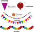 Recosis Fiesta Party Decorations, Multicoloured Tablecover Paper Fans Pompoms Paper Balloon Garlands Hanging Swirls Decorations for Fiesta Mexican Cinco De Mayo Taco Birthday Party Supplies