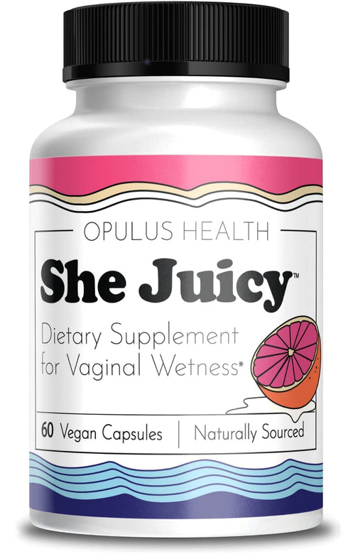 Flower Power She Juicy 60 ct - Vaginal Dryness with Slippery Elm Bark - Made in USA