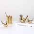 4 Pieces Small Animal Statues Home Decor Modern Style Decorative Ornaments for Living Room, Bedroom, Office Desktop, Cabinets (Golden Bird S&M&L&XL)