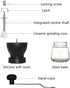 JARNAR Manual Coffee Bean Grinder Ceramic Burr Stainless Steel Handle with 2 Translucent Bottom Glass Jars Hand Coffee Mill for Home Office and Travelling