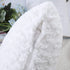 Bright White Fur Throw Pillow Covers 3D Rose Pattern Set of 2 20x20 Inch Fluffy Decorative Pillow Covers for Couch Bed Sofa