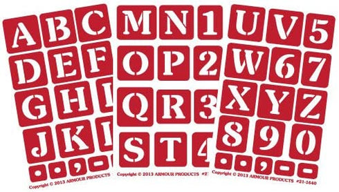 Armour Products Etch Over N Over Stencil with 1.5-Inch Letters, 3 Sheets