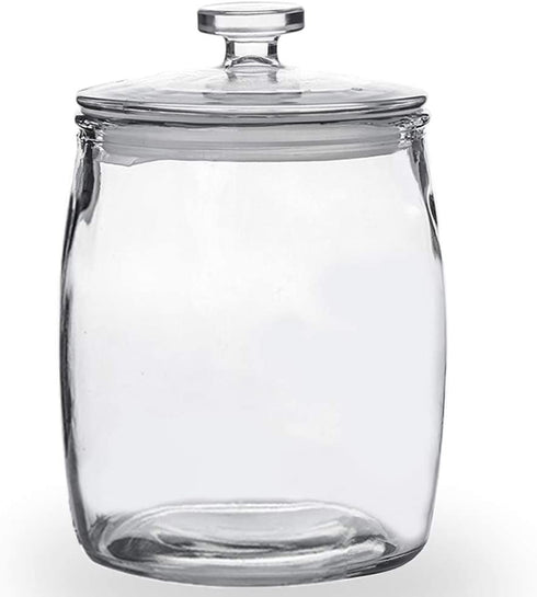 Folinstall 72 FL OZ Glass Jar with Lids, Glass Storage Canisters Great for Cereal, Candy, Sugar, Nuts, Flour, Chip and Cookies, Clear, 0.56 Gallon, 1 Pack