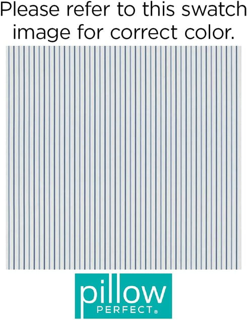 Pillow Perfect Outdoor/Indoor Austin Nash Lapis Chair Pads, 15.5" x 16", Blue 2 Count